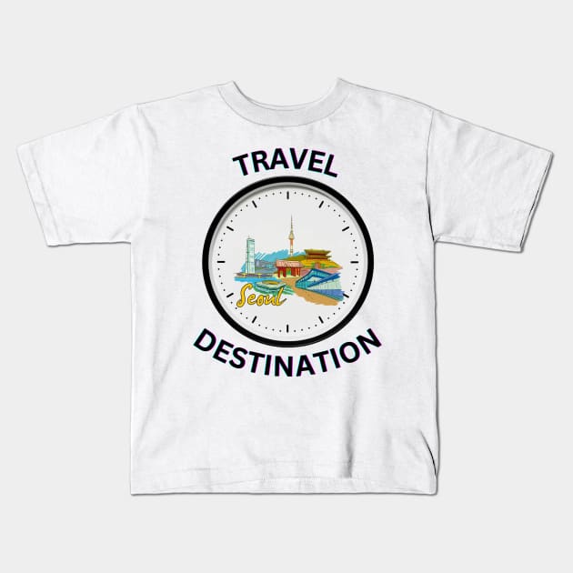 Travel to Seoul Kids T-Shirt by Voxen X